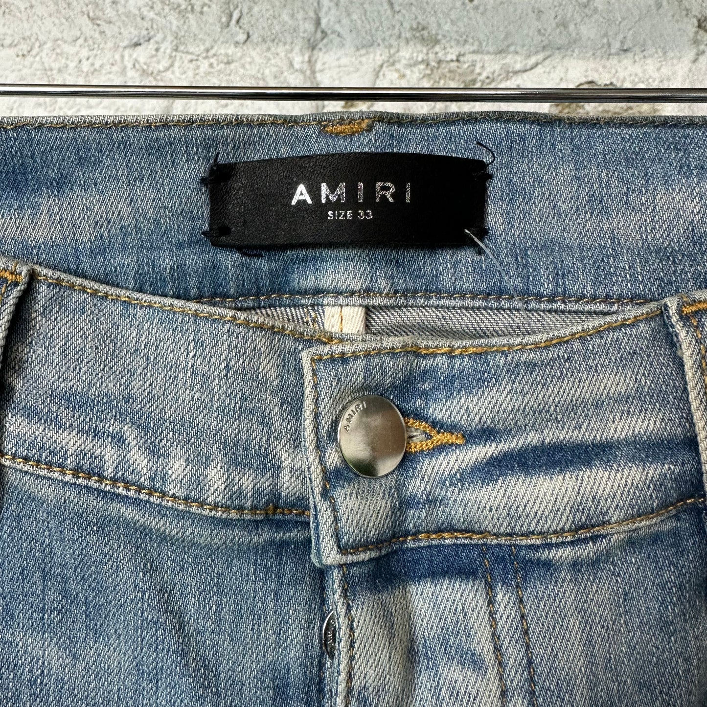 Amiri MX1 Tie Dye Patches Blue Denim Jeans Sz 33