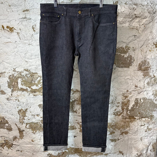 Louis Vuitton Dark Grey Monogram Denim Jeans Sz 38