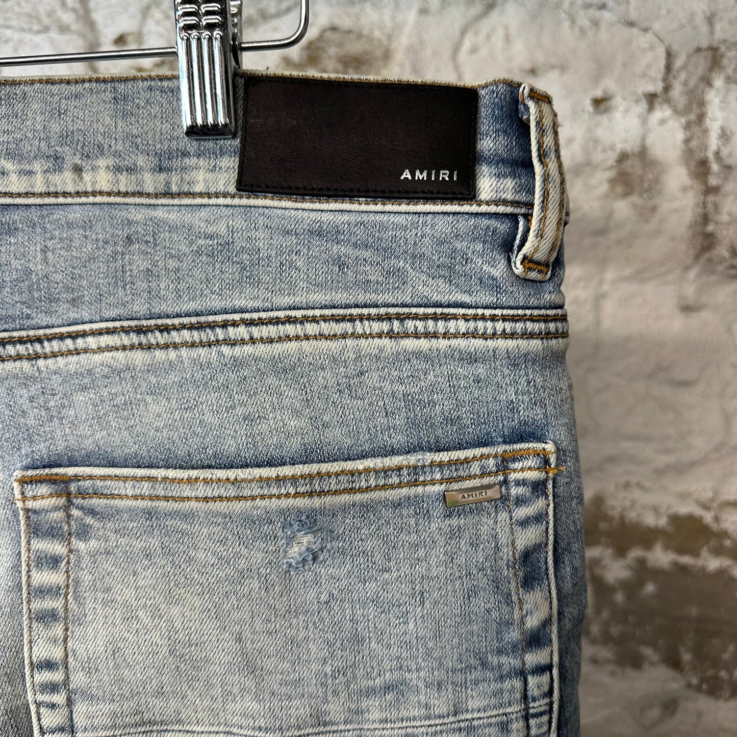 Amiri MX1 Tie Dye Washed Blue Denim Jeans Sz 36