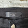 Amiri MX1 Black Leather Black Denim Jeans Sz 32