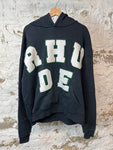 Rhude  Felt Letter Navy Hoodie Sz M