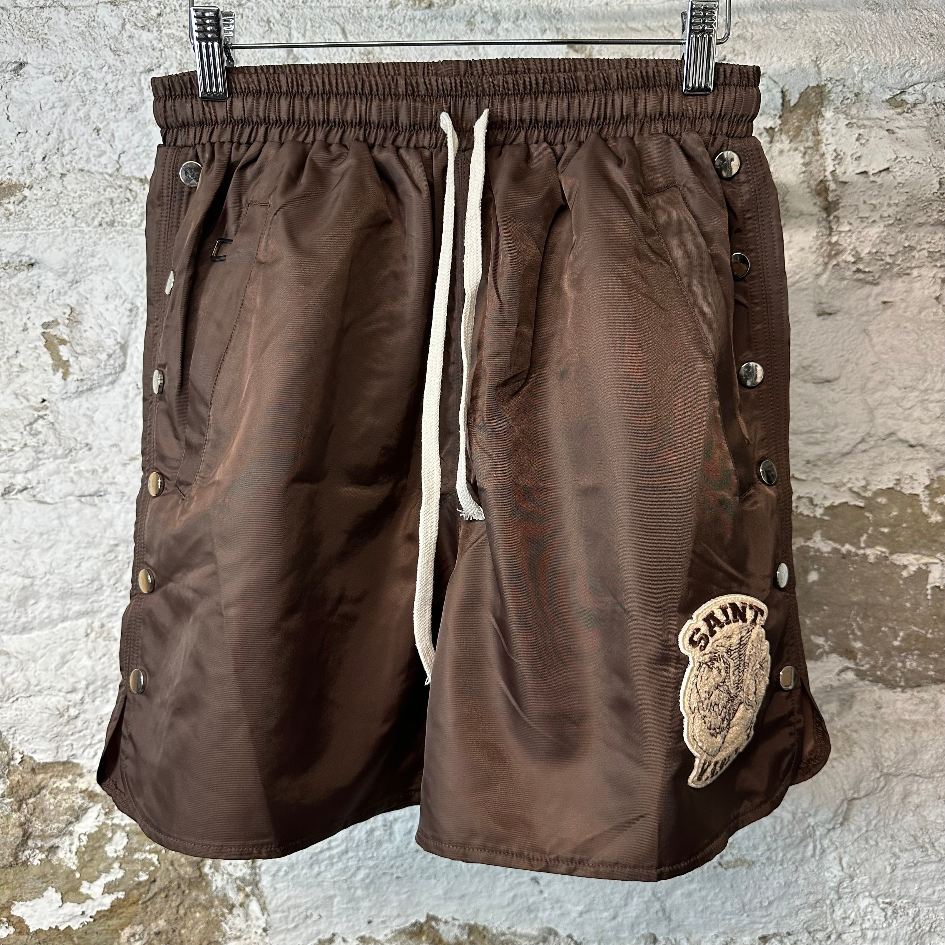 Saint Vanity Brown Nylon Shorts