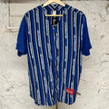 Supreme Blue Striped Baseball Jersey Sz M