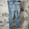 Amiri White Bone Patches Blue Denim Jeans Sz 38