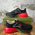 Gucci Rhyton Black Red Green Sneaker Sz 9