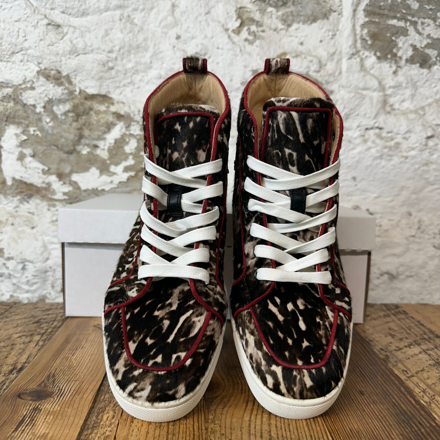 Christian Louboutin High Brown Pony Hair Sneaker Sz 9 (42)