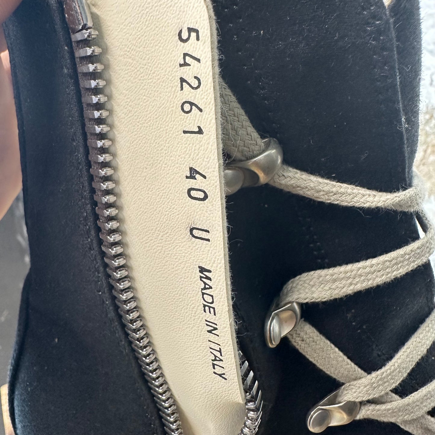 Rick Owens High Hexa Lace Black Pearl Milk Sneaker Sz 7 (40)