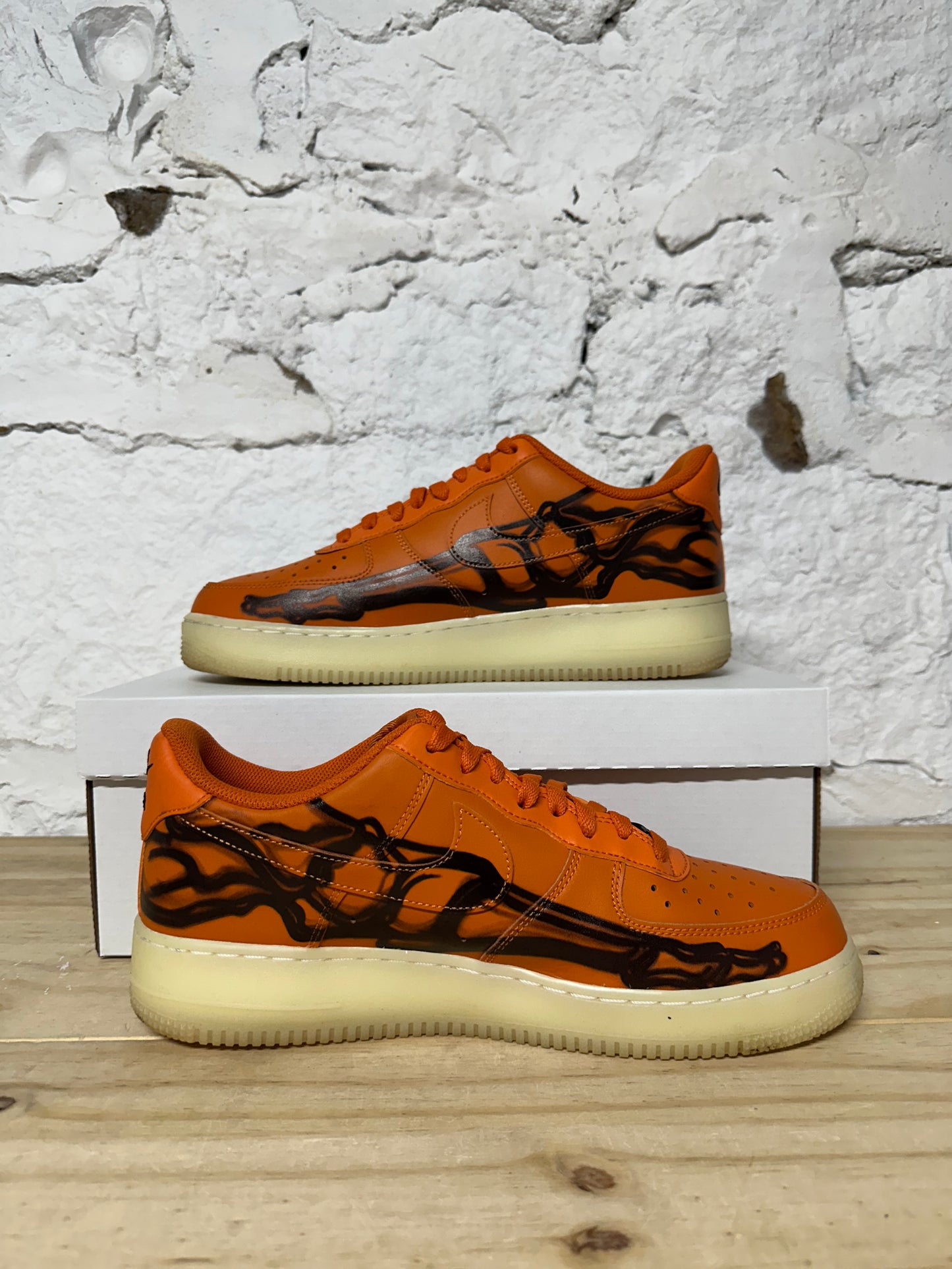 AF1 Orange Skeleton Sz 10