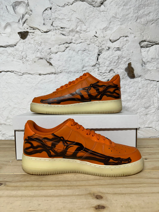 AF1 Orange Skeleton Sz 10
