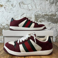 Gucci Screener GG Monogram Maroon White Sneaker Sz 8.5