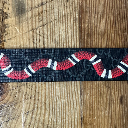 Gucci Black GG Monogram Snake Belt Sz (75/30)