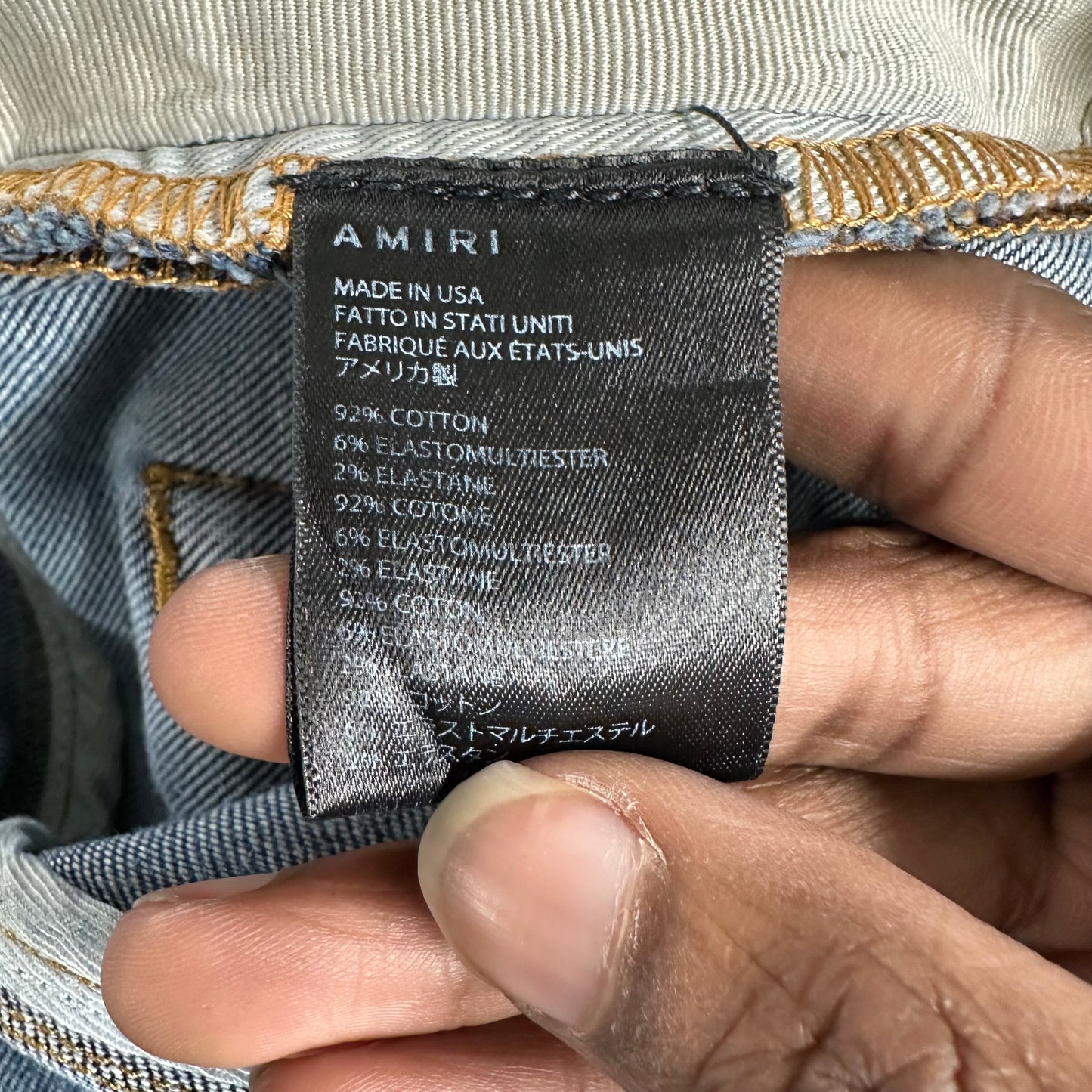 Amiri Plain Blue Denim Jeans Sz 32