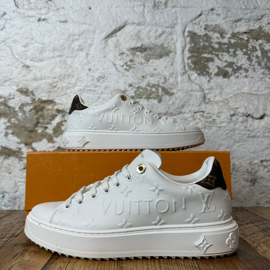 Louis Vuitton White Monogram Time Out Sneaker Sz 7 (40)