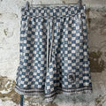 Amiri MA Blue White Checkered Silk Shorts Sz S DS
