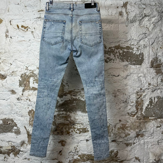 Amiri Knee Rip Shotgun Blue Denim Jeans Sz 29