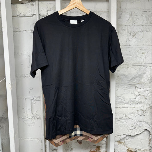 Burberry Back Plaid Black T-Shirt Sz XXS