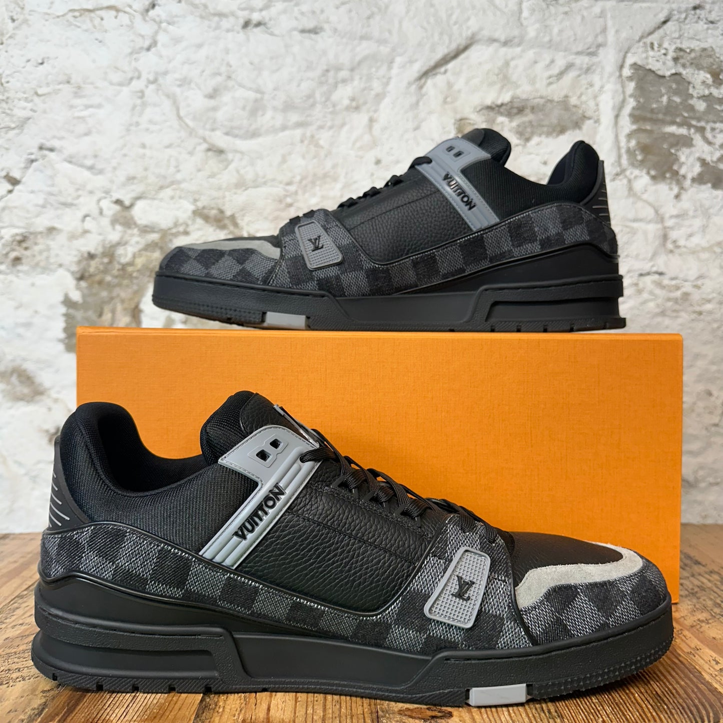 Louis Vuitton Graphite Damier Black Trainer Sneaker Sz 14.5 (13LV)
