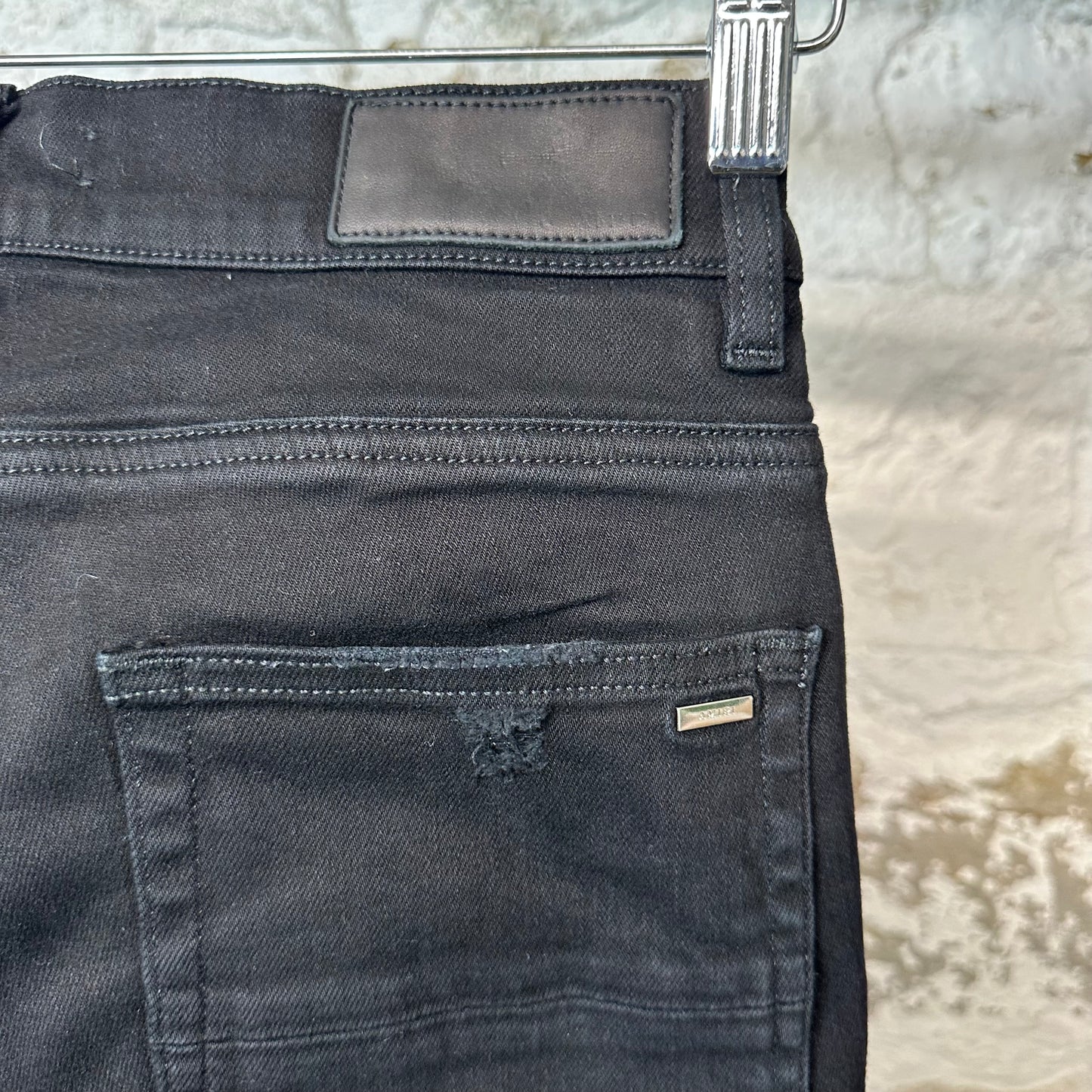 Amiri Knee Rip Paint Splatter Black Denim Jeans Sz 29