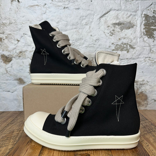 Rick Owens Jumbo Lace Pentastich Black Milk Sneaker
