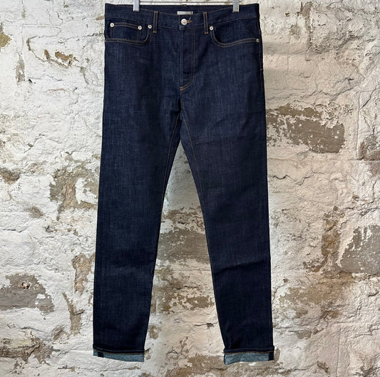 Dior Oblique Raw Blue Denim Jeans Sz 32