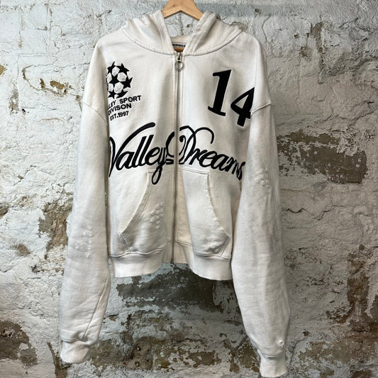 Vale Oreo Zip Up Hoodie White Sz XL