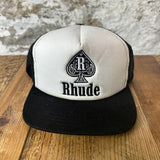 Rhude Spades Black White Trucker Hat