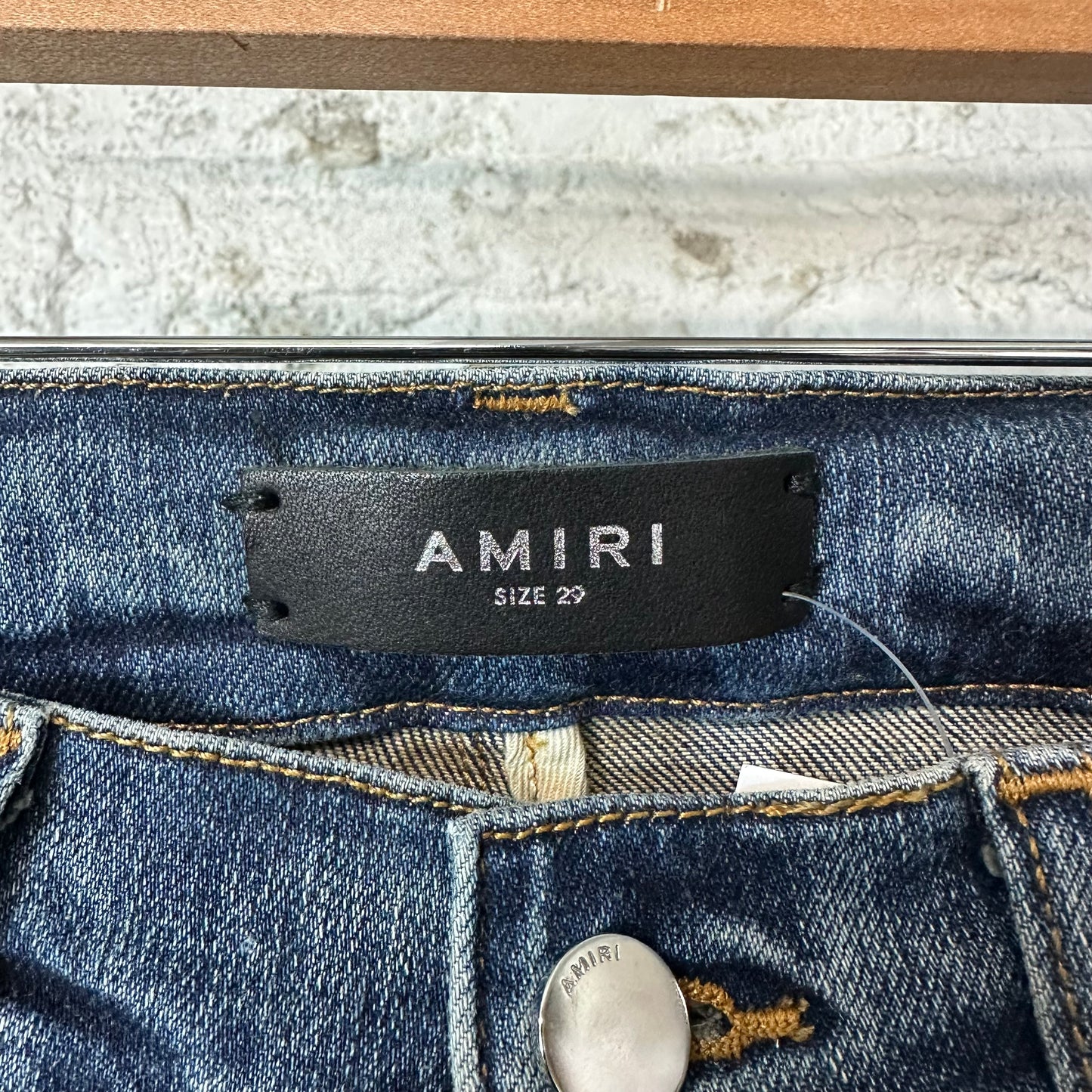 Amiri MX1 Blue Plaid Flannel Dark Blue Denim Jeans Sz 29