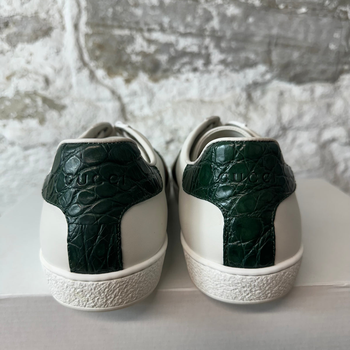 Gucci Green Tab White Ace Sneaker Sz 6.5 (39)