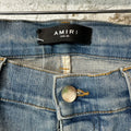 Amiri MX2 Multicolor Flannel Blue Denim Jeans Sz 30