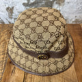 Gucci Beige GG Monogram Bucket Hat Sz M