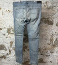 Amiri MX1 Red Suede Blue Denim Jeans Sz 40