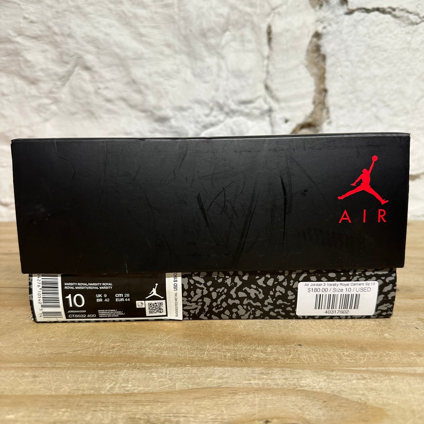 Air Jordan 3 Varsity Royal Cement Sz 10