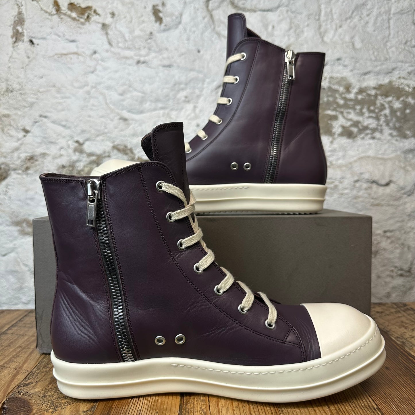 Rick Owens High Amethyst Milk Sneaker Sz 12.5 (45.5)