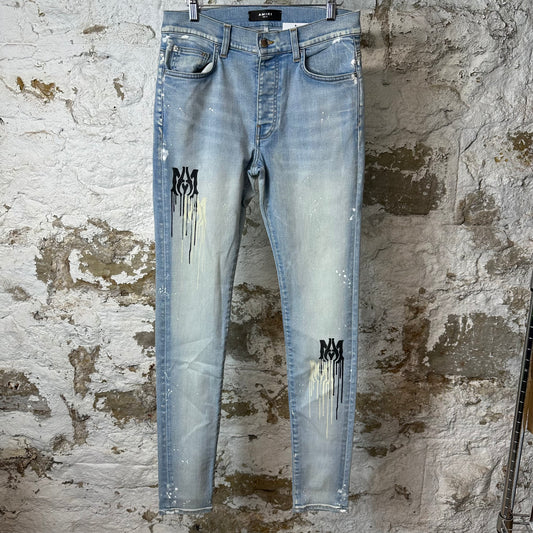 Amiri MA Drip Light Blue Denim Jeans Sz 31