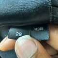Amiri Black Leather Core Logo Black Waxed Denim Jeans Sz 29