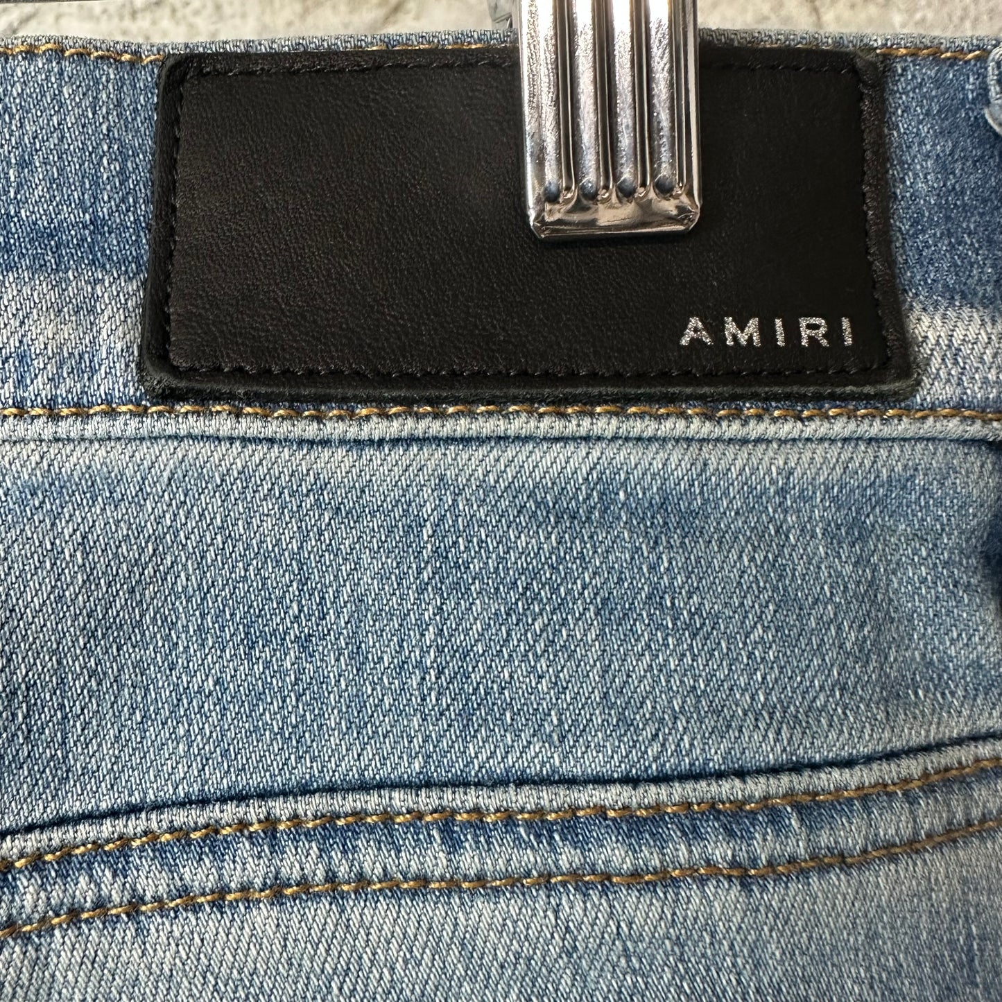 Amiri MX2 Multicolor Flannel Blue Denim Jeans Sz 31