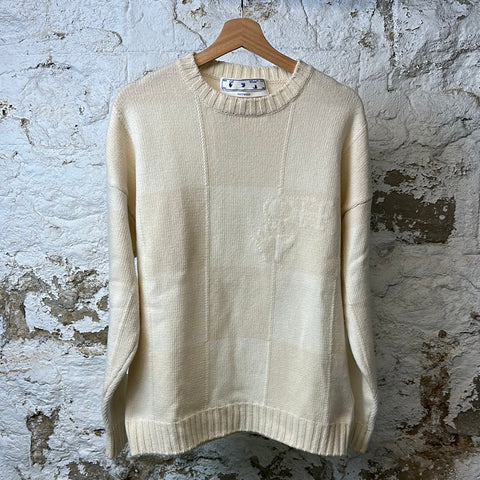 Off White Cream Knit Sweater Sz S