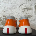 Prada Americas Cup Orange Patent Grey White Sneaker Sz 9.5