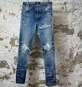 Amiri MX1 Sky Blue Cream Blue Denim Jeans Sz 30