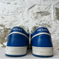 Prada Downtown Leather Blue White Sneaker Sz 9