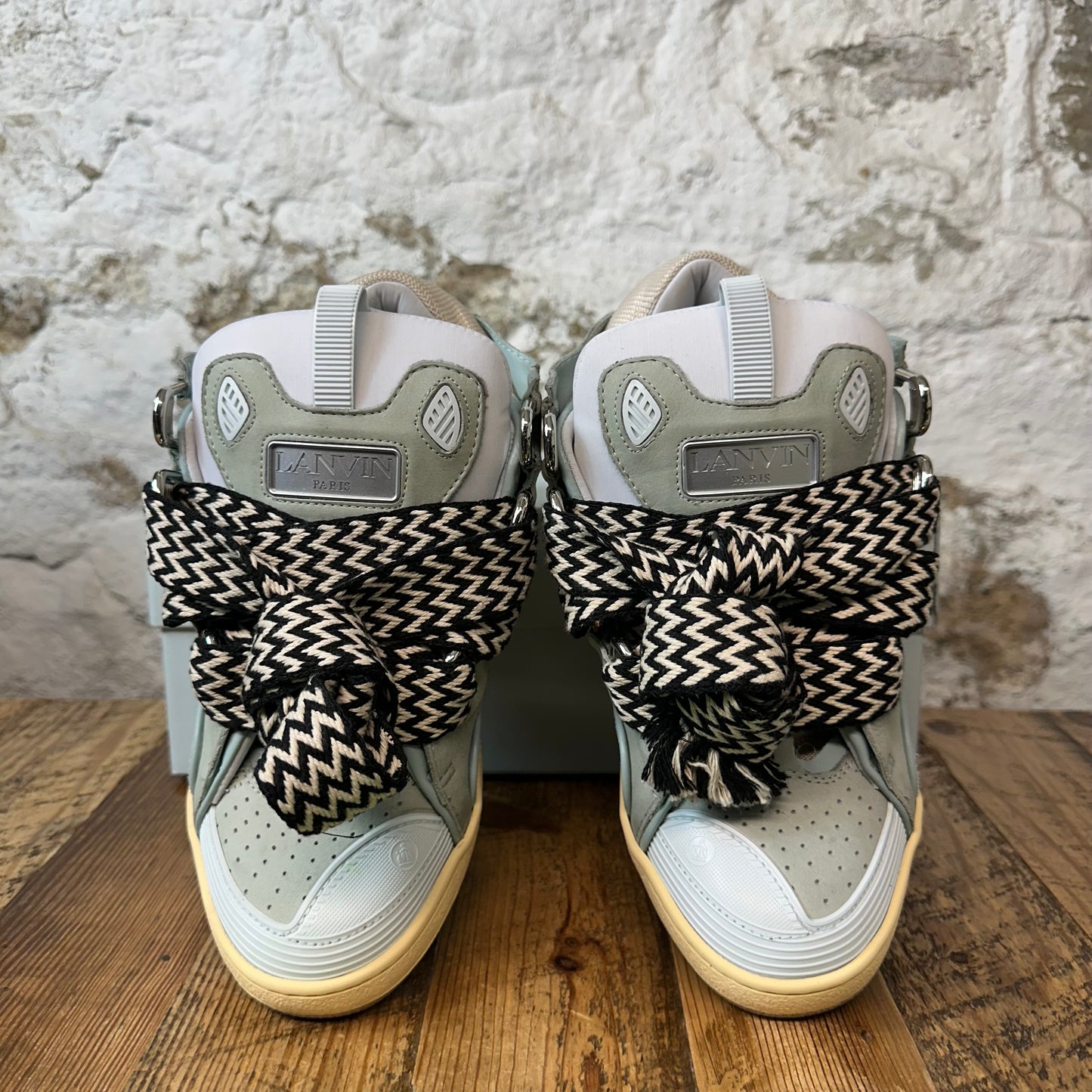 Lanvin Curb Black White Lace Jade Sneaker Sz 9 (42)