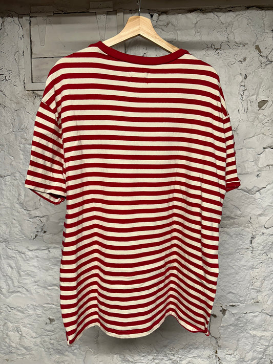 FOG Collection One Striped Red White T-Shirt Sz M