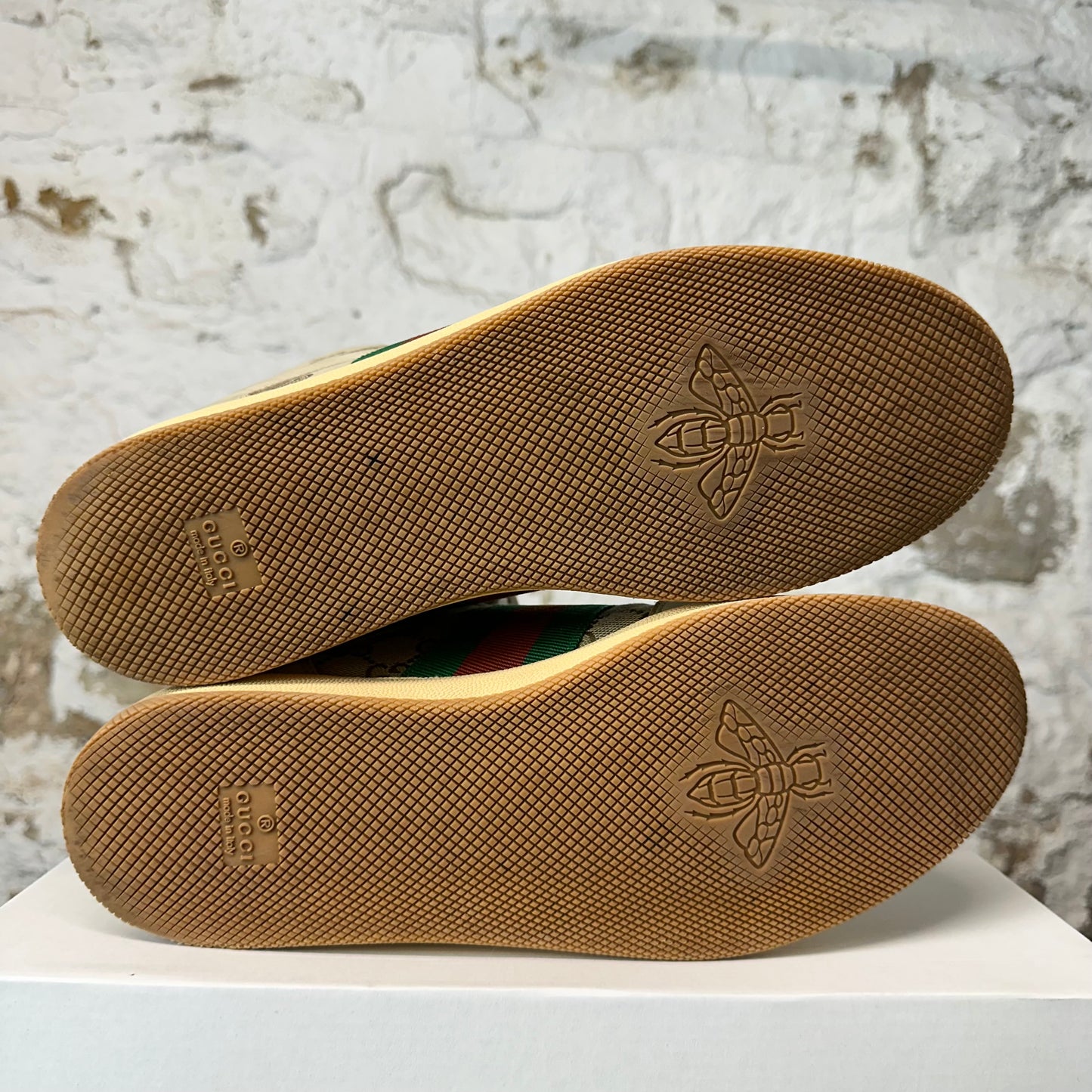 Gucci High Beige GG Monogram Screener Sneaker Sz 9