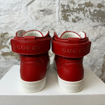 Gucci Red Monogram Leather Sneaker Sz 9.5 No Box