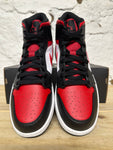 Air Jordan 1 Mid White Black Red Sz 11.5 DS