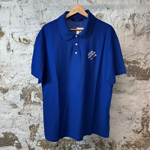 Louis Vuitton Pin Logo Blue Polo Shirt Sz XL