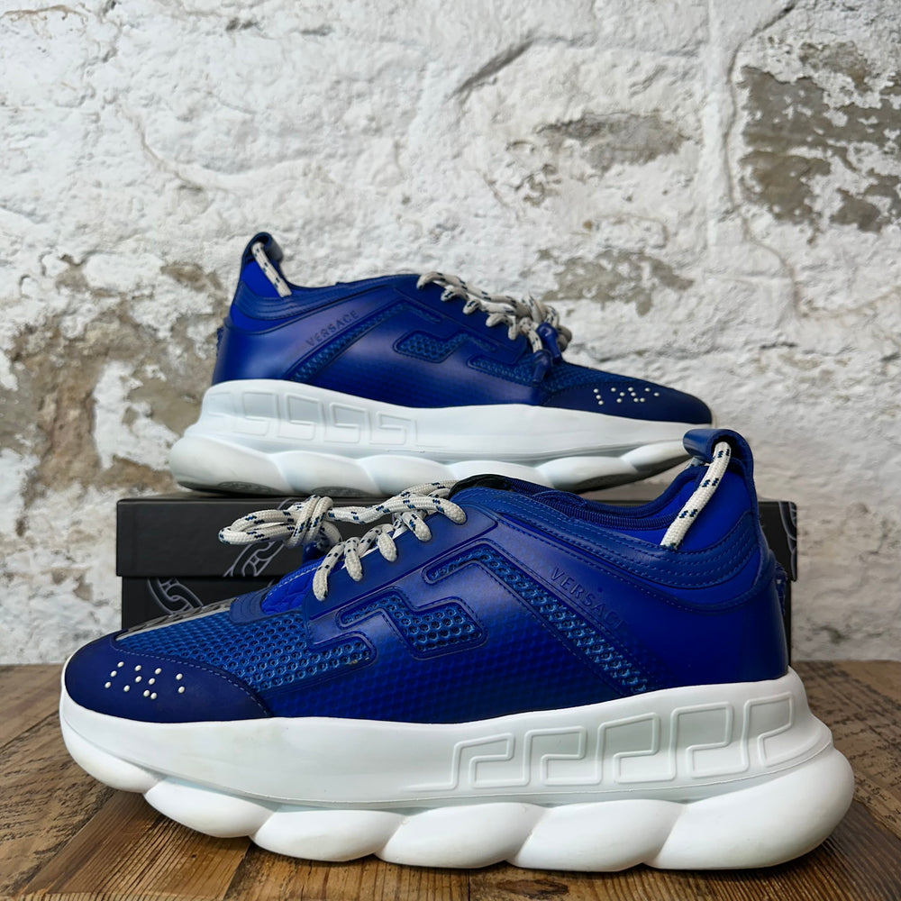 Versace Chain Reaction Blue White Sneaker Sz 12 (45)