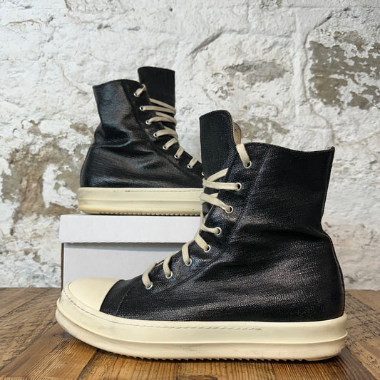 Rick Owens High Black Vinyl Milk Sneaker Sz 12 (45)