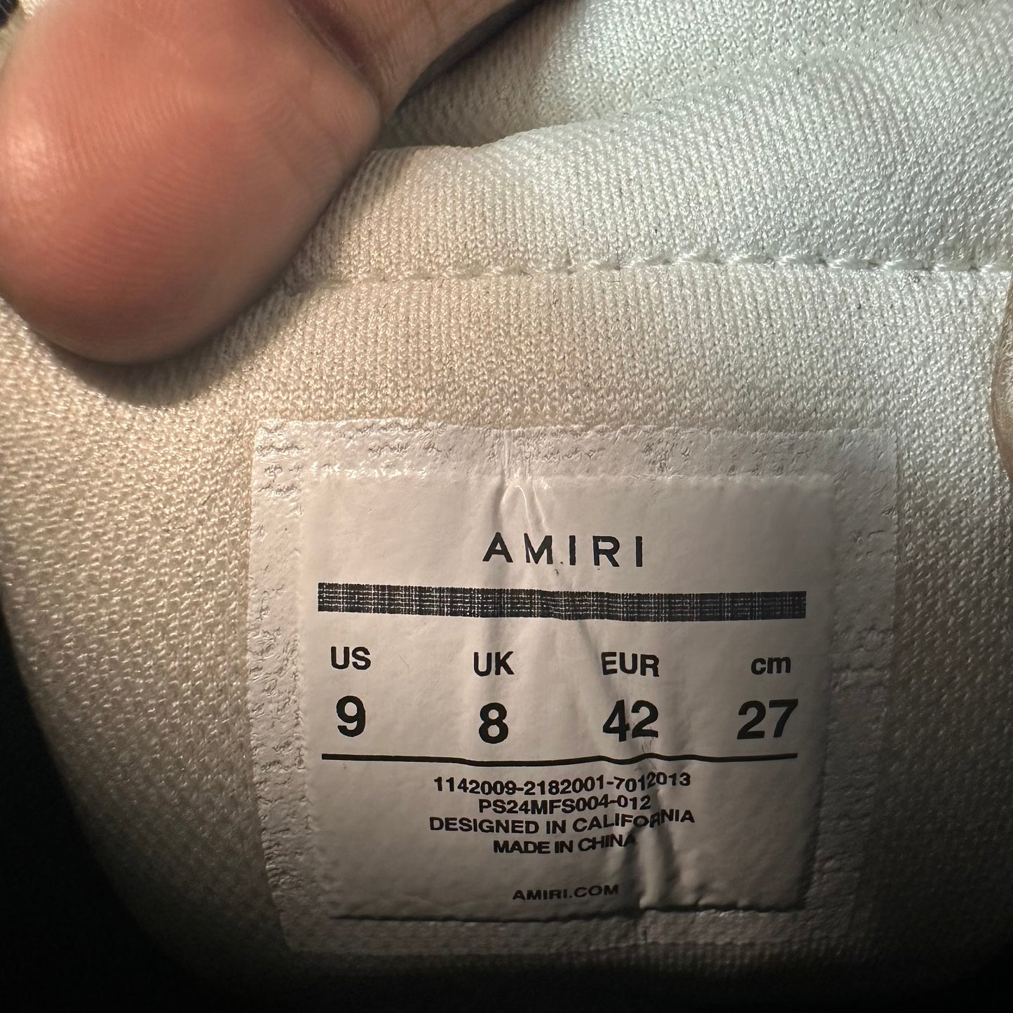 Amiri Grey Skeleton Black Cream Suede Sneaker Sz 9 (42)