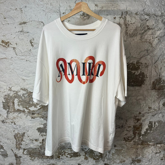 Amiri Snake Spellout T-shirt White Sz XXL